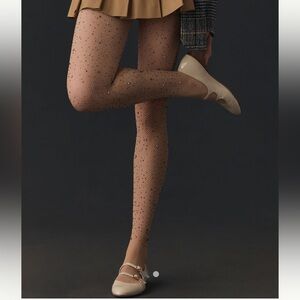 Anthropologie Gem Fishnet Stockings XXL Nude Color